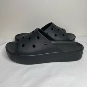 CROCS classic platform slides black